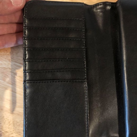 BLACK, PEARLED CROSSBODY  WALLET CLUTCH - Picture 5 of 7